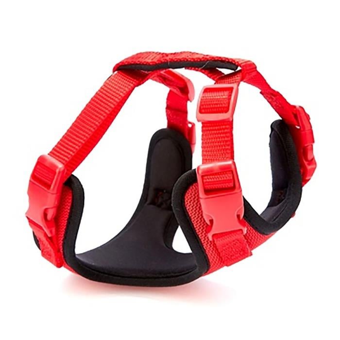 Doggie Havalı Dokumadan El Yapımı Köpek Göğüs Tasması XS-1,5x35-45cm - Red