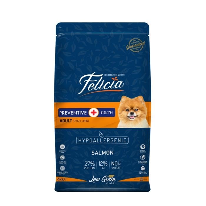 Felicia Az Tahıllı 6 Kg Yetişkin Somonlu Small /Mini HypoAllergenic Köpek Maması