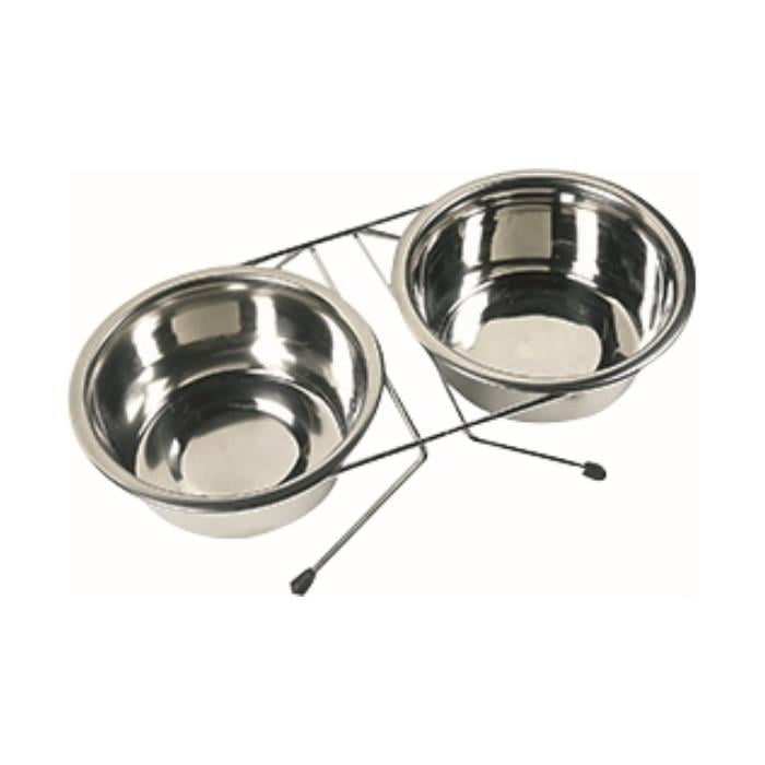 Flamingo Duo Dinner Metal İkili Mama Kabı 21cm