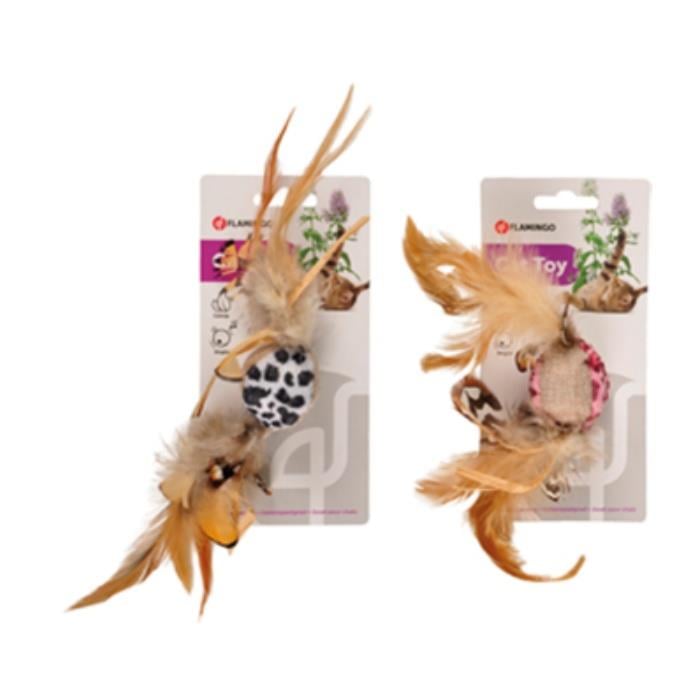 Flamingo Leopar Tüylü Kedi Oyuncağı