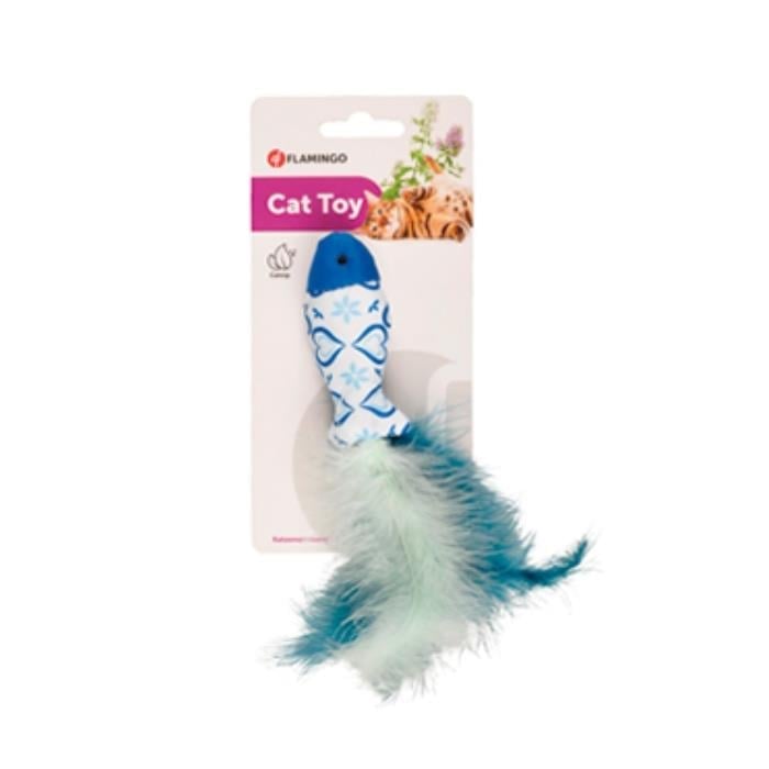Flamingo Mavi Tüylü Balık Kedi Oyuncak