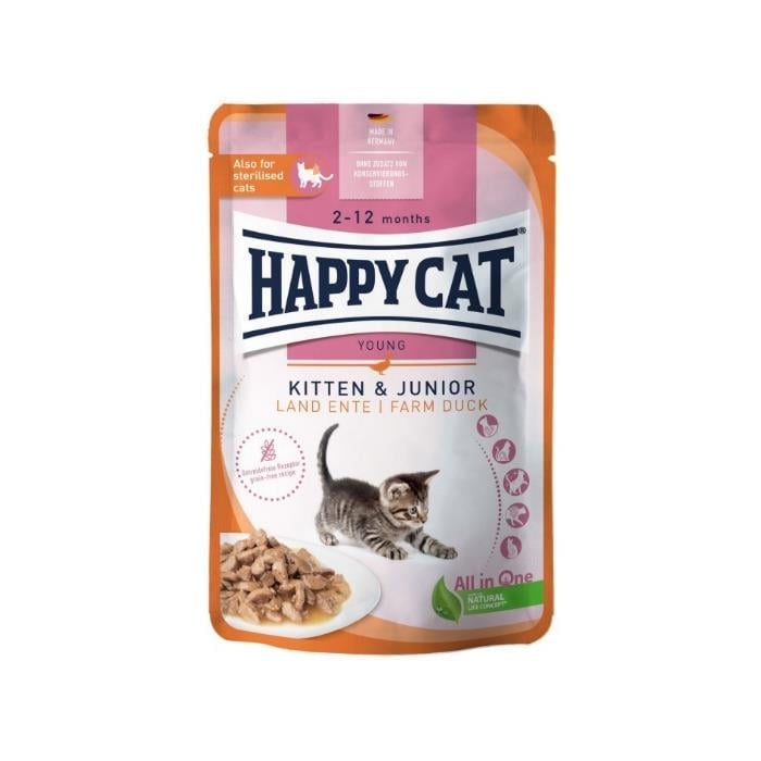 Happy Cat MIS Kitten & Junior Land Ente (ÖRDEKLİ) 85g