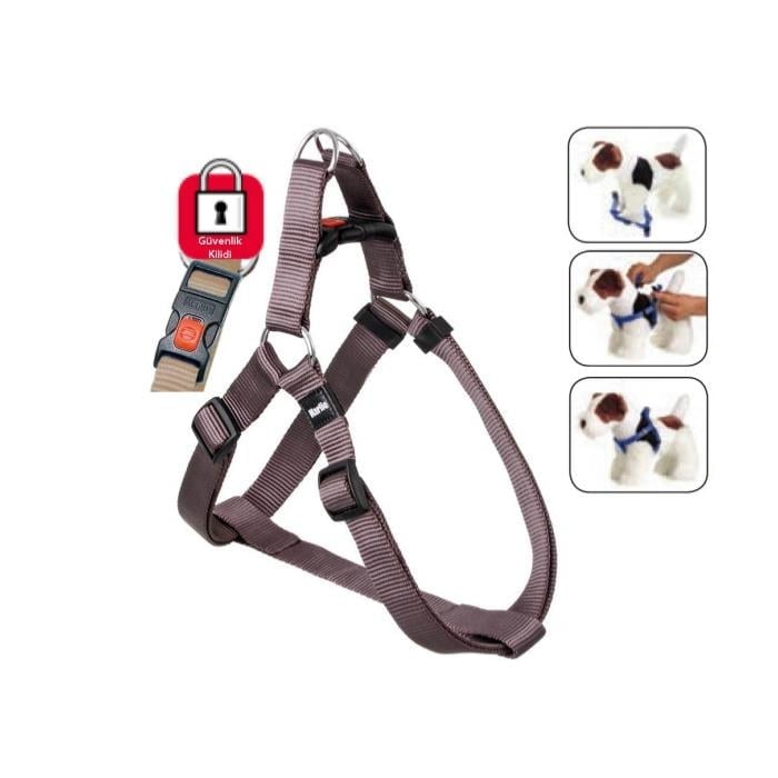 Karlie Kilitli Göğüs Tasma S/M 35-60cm Gri