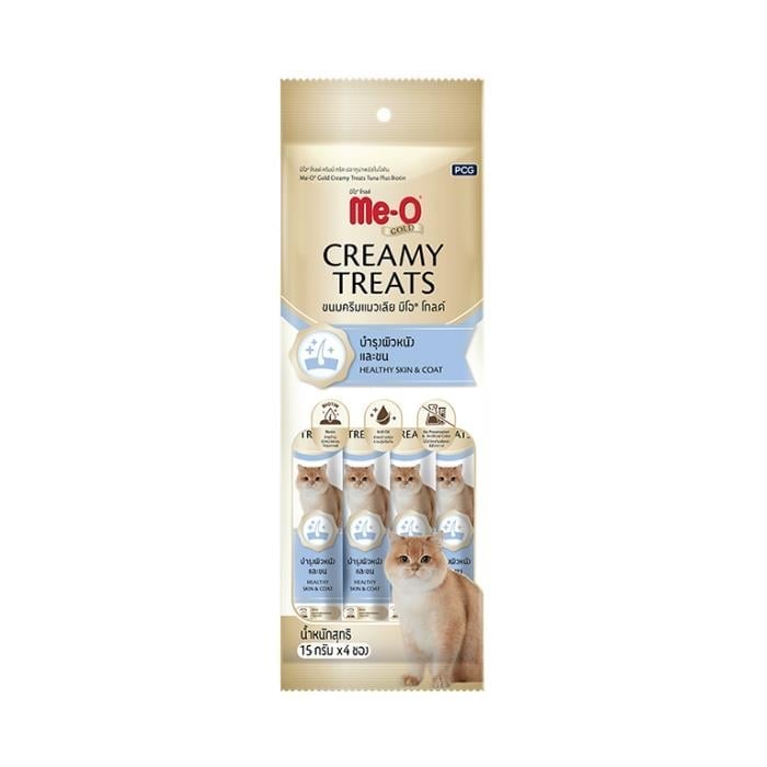 Me-O Creamy Treats Ton Balığı ve Biotinli Sıvı Kedi Ödülü 4x15gr