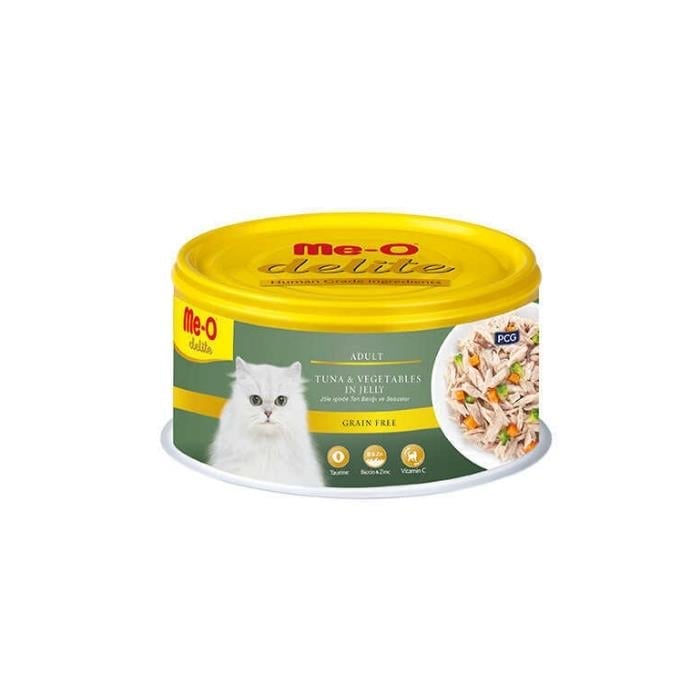Me-O Delite Ton Balığı ve Sebze Tahılsız Yetişkin Kedi Konservesi 80gr