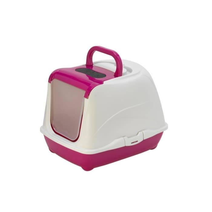 Moderna Flip Kapalı Kedi Tuvaleti 50cm Fuşya