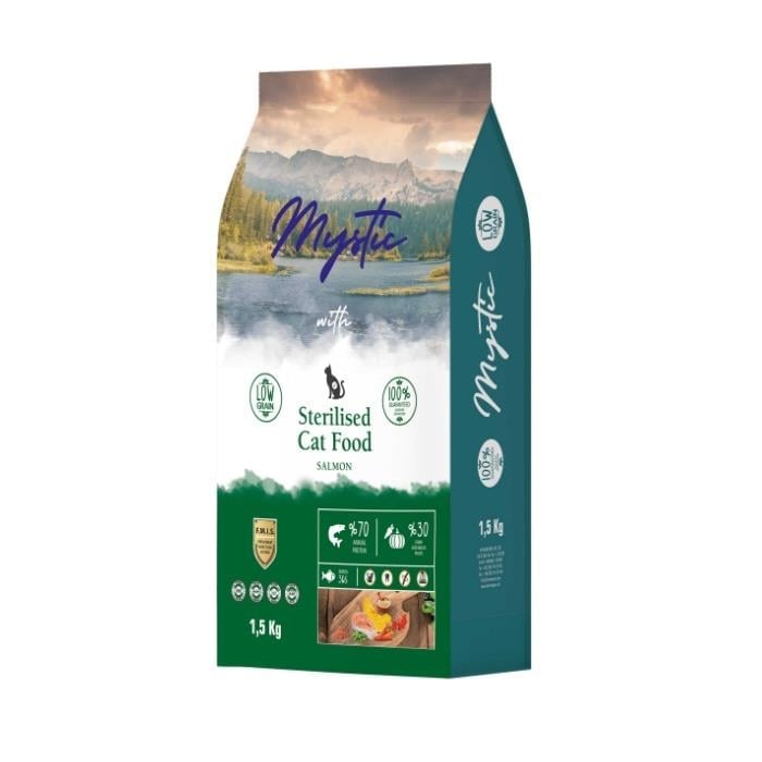 Mystic Az Tahıllı Somonlu 1.5 Kg Kısır Kuru Kedi Maması