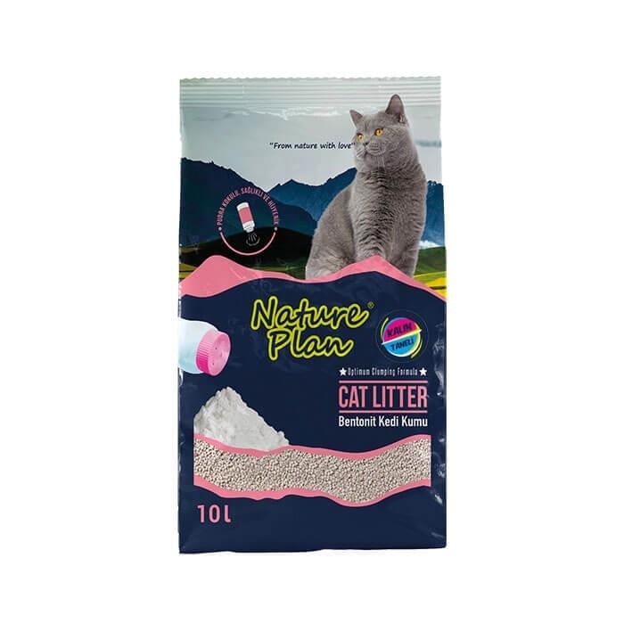Nature Plan Kalın Taneli Pudralı Bentonit Kedi Kumu 10L