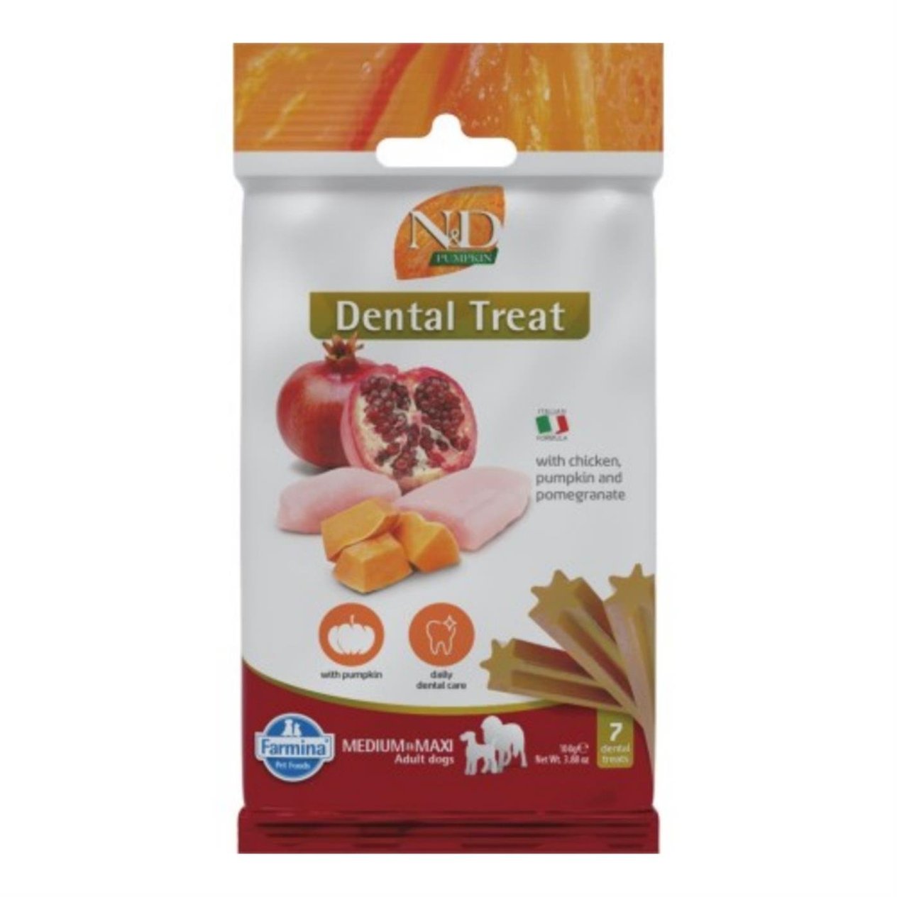 N&D Dental Treat Tavuk Etli & Narlı & Bal Kabaklı Medium Köpek Ödülü 60Gr