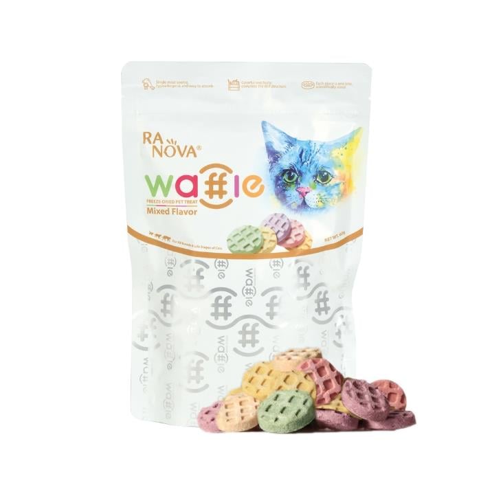 Ranova Kediler için Dondurularak Kurutulmuş Etli Waffle *60g Karışık Lezzet
