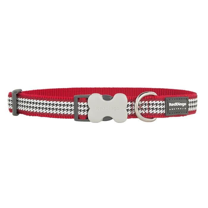 Reddingo Fang It Desenli Kırmızı Köpek Boyun Tasması 12mm