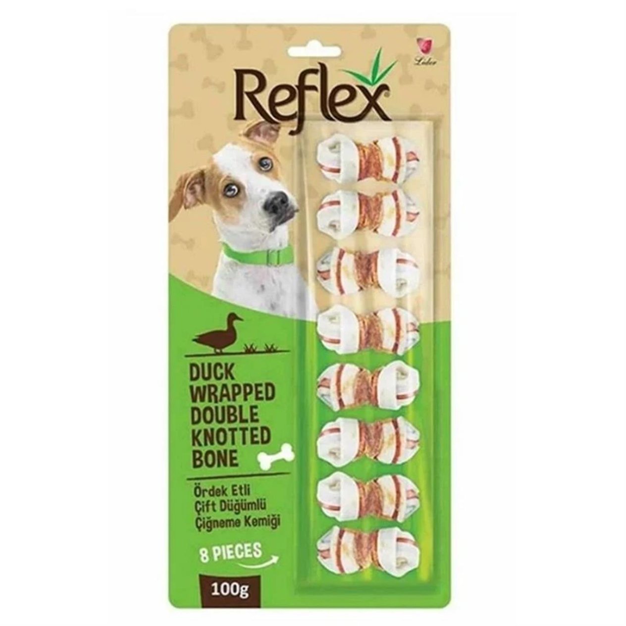 Reflex Ördek Etli Çift Düğüm Kemik 8'li 100gr.