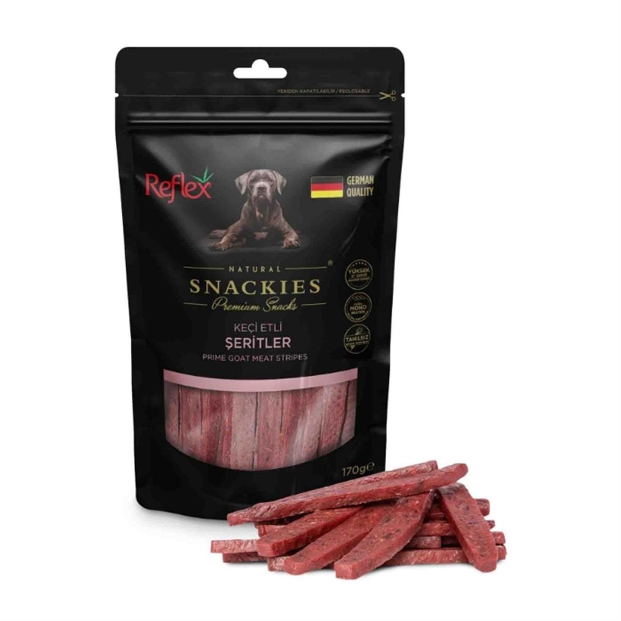 Reflex Snackies Keçi Etli Şeritler Yetişkin Köpek Ödülü 170gr