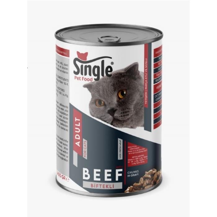 Single Biftekli Yetişkin Kedi Konservesi 400gr