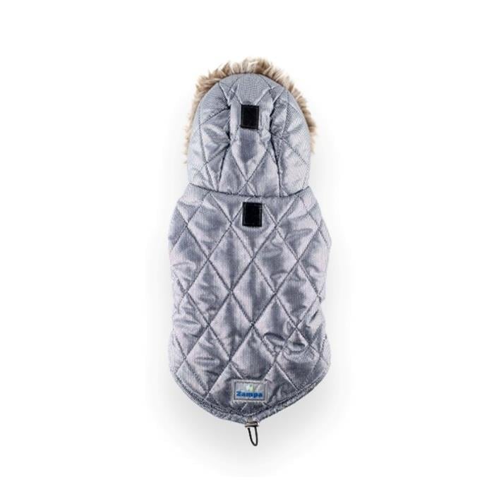 Zampa Shiny Kapüşonlu Mont Gri - 4XL