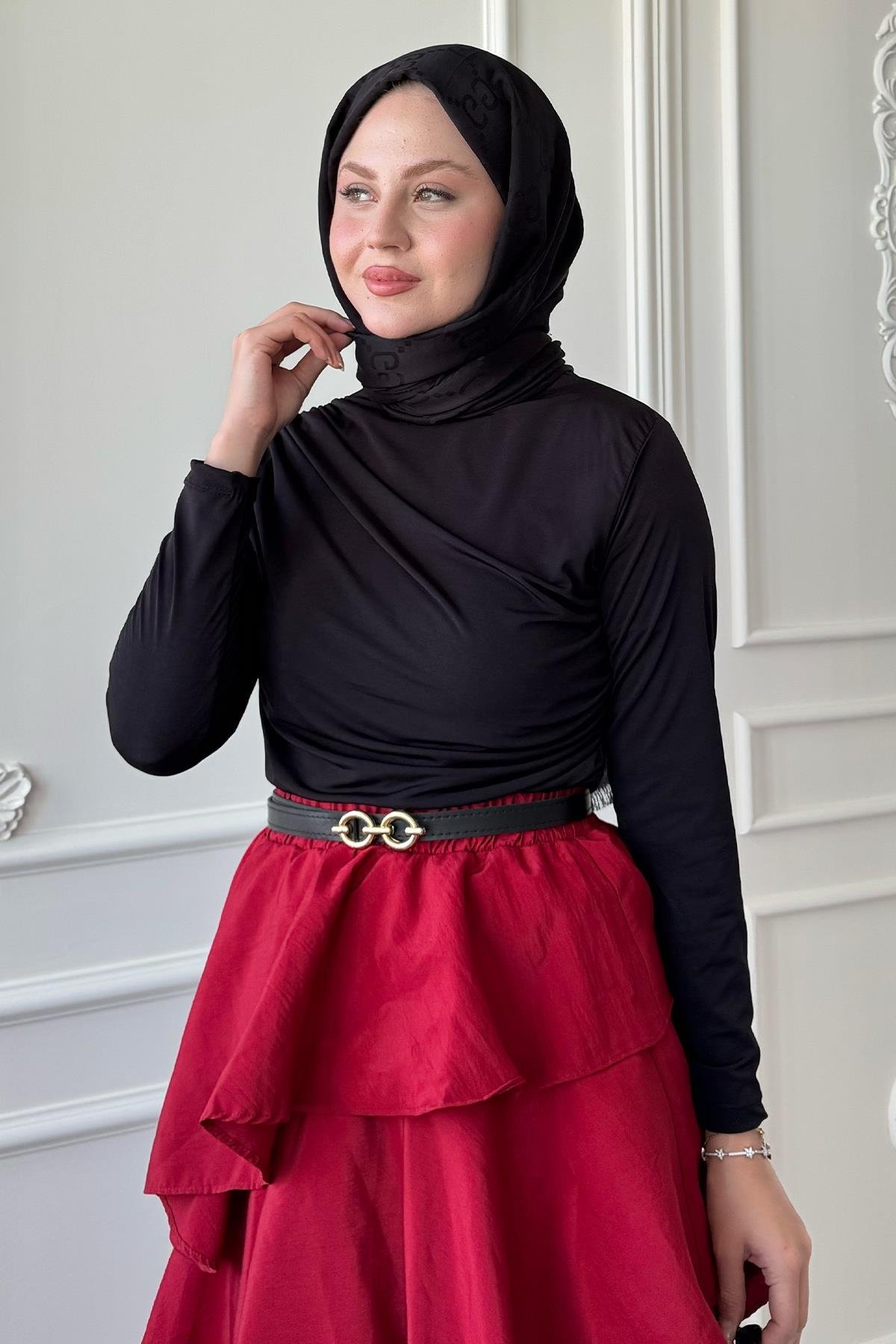 Büzgülü Siyah Sandy Bluz