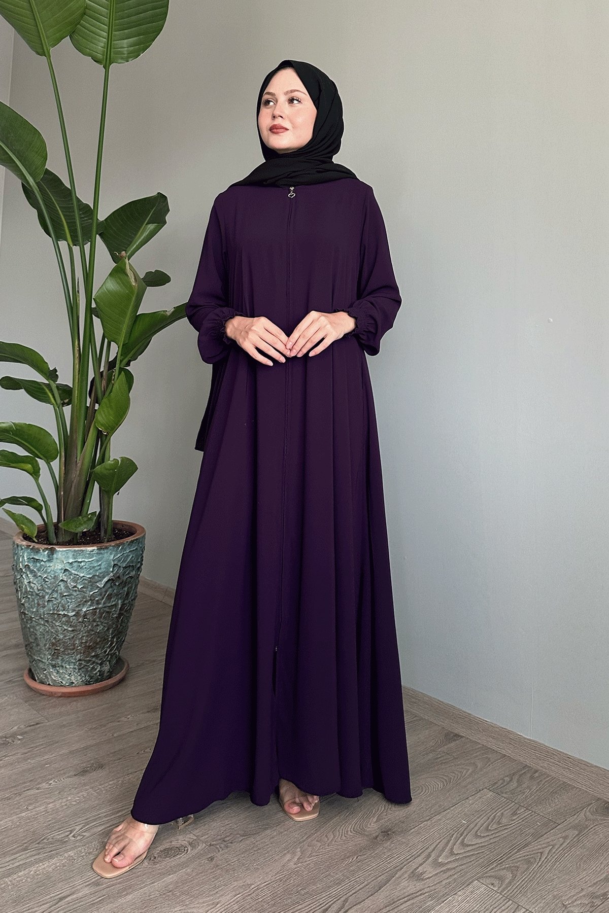 Medine İpeği Mevlana Mürdüm Ferace
