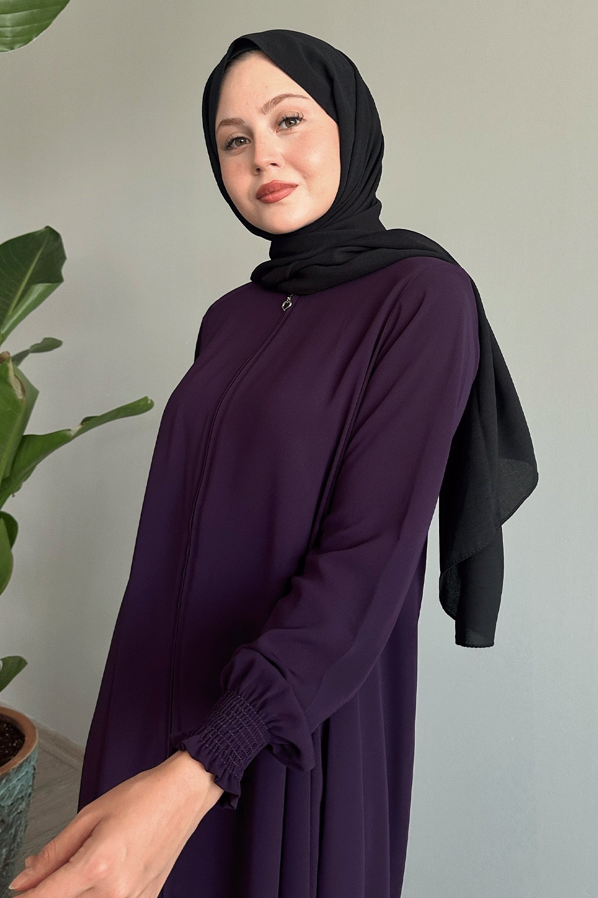 Medine İpeği Mevlana Mürdüm Ferace