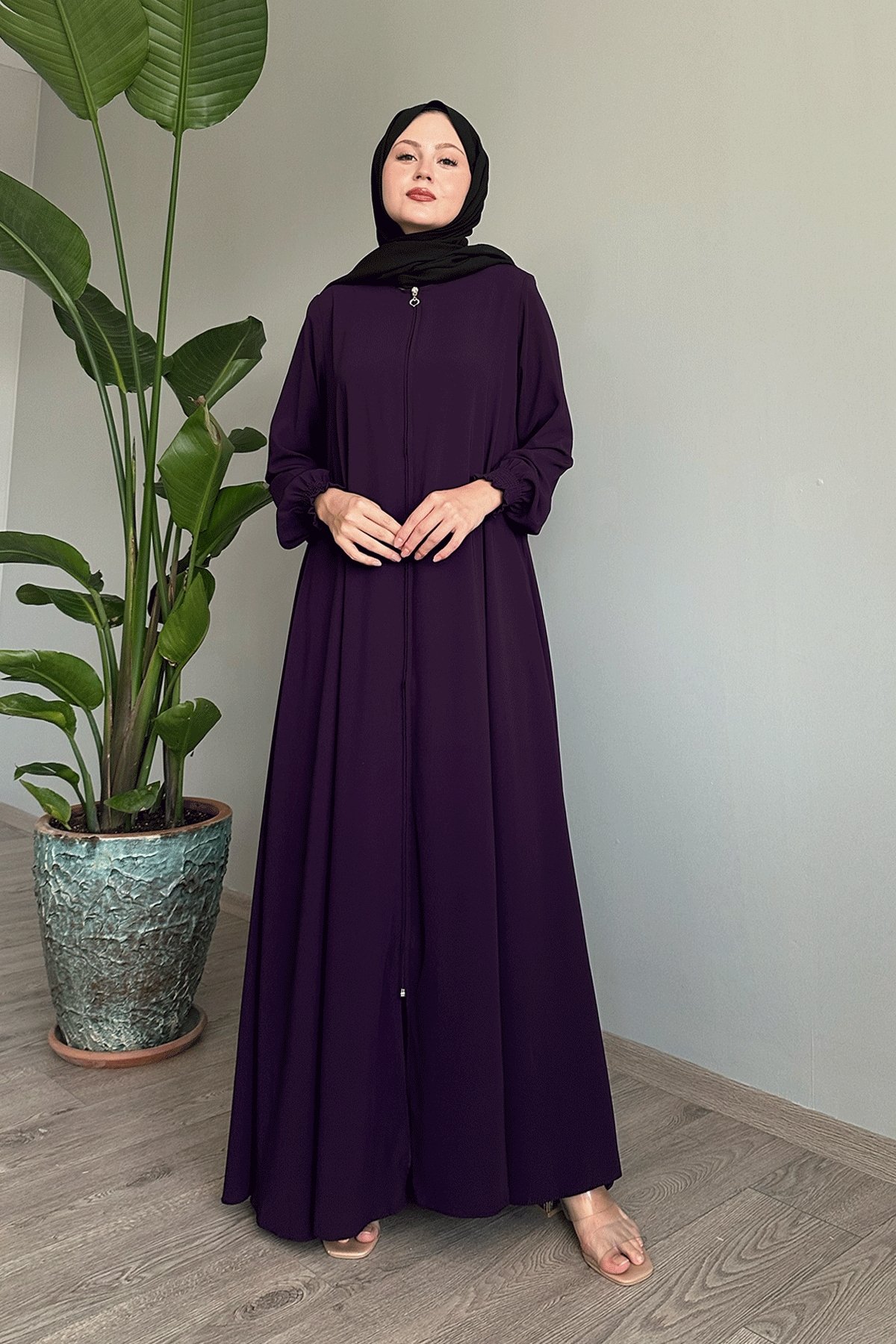 Medine İpeği Mevlana Mürdüm Ferace