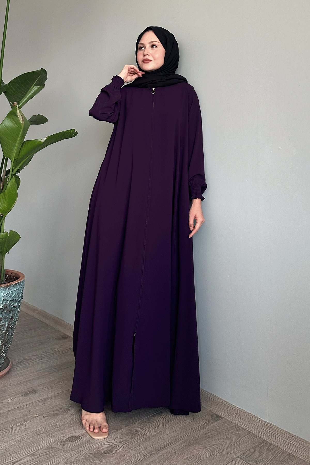 Medine İpeği Mevlana Mürdüm Ferace