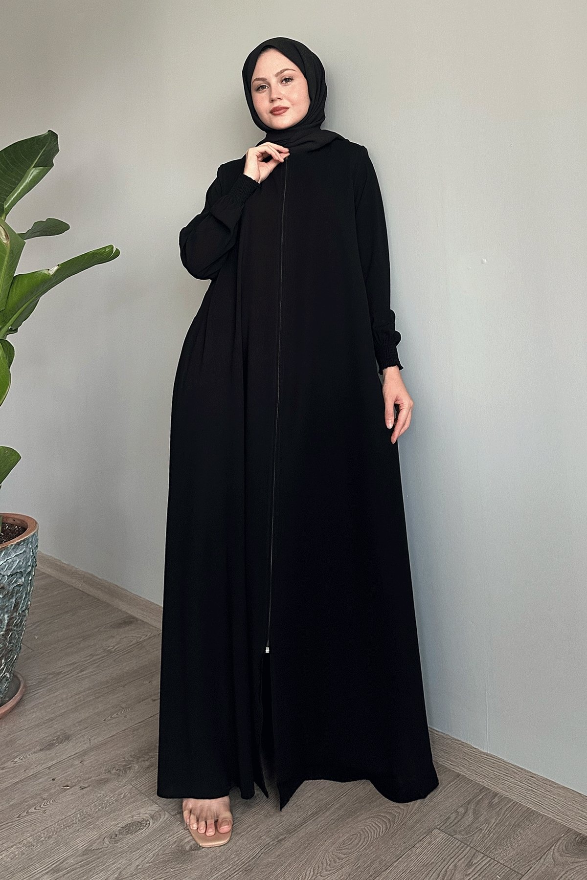 Medine İpeği Mevlana Siyah Ferace