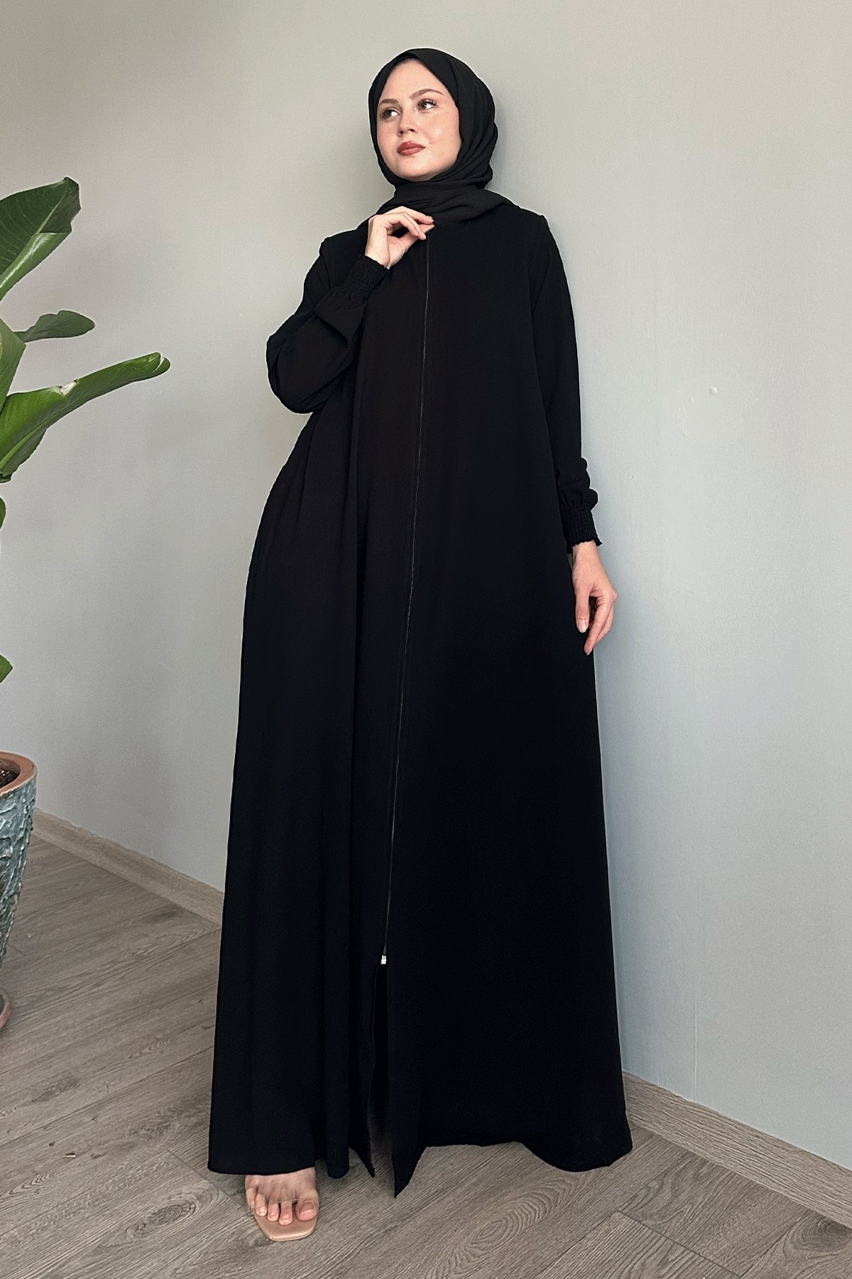 Medine İpeği Mevlana Siyah Ferace