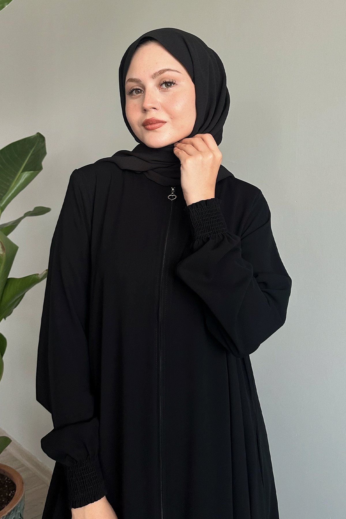 Medine İpeği Mevlana Siyah Ferace