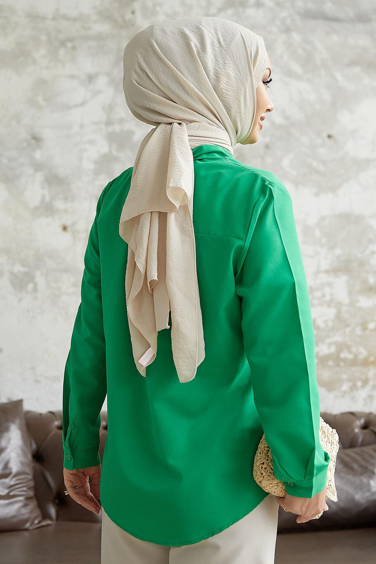 Nilda Basic Yeşil Gömlek