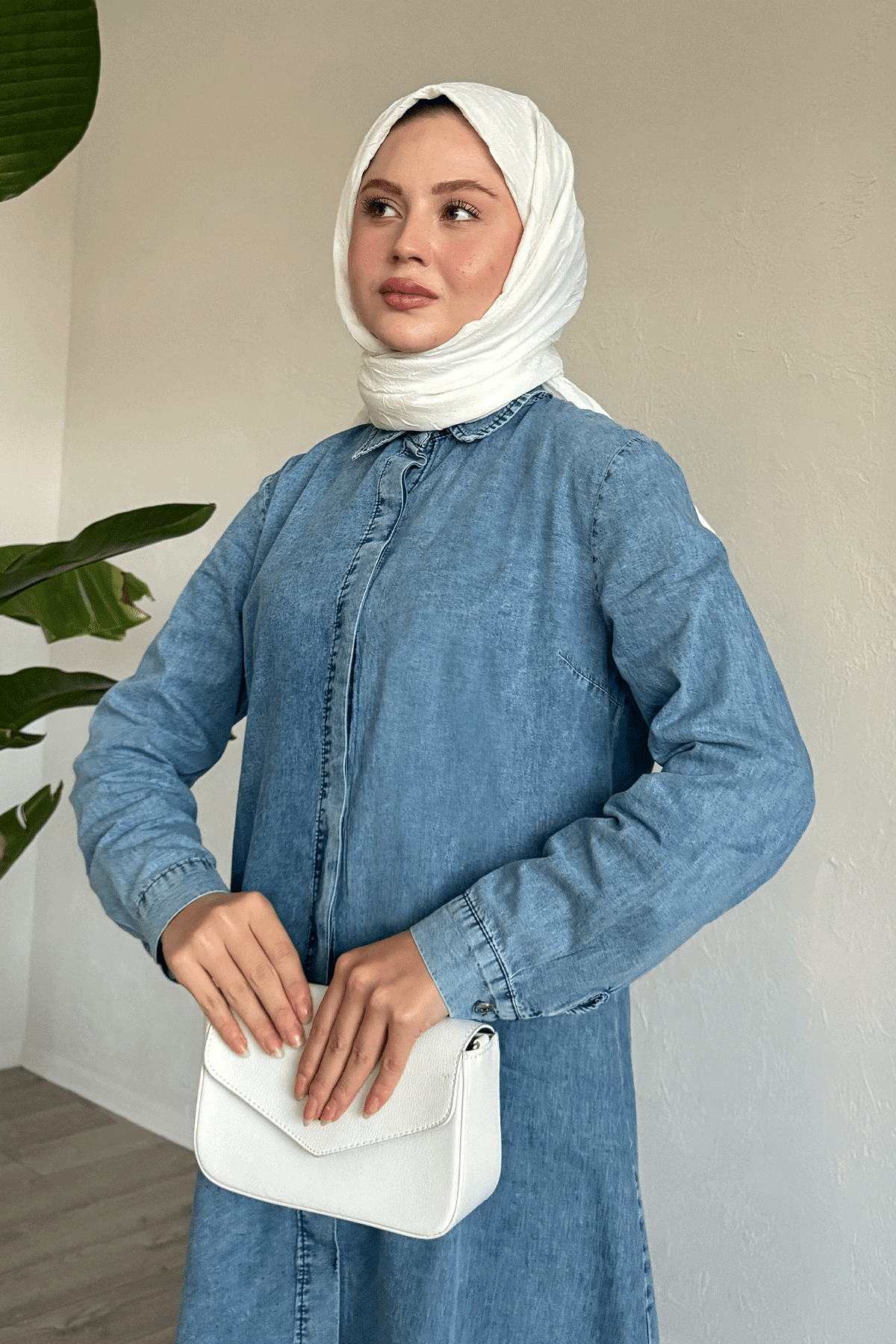 Püsküllü Mavi Uzun Tunik