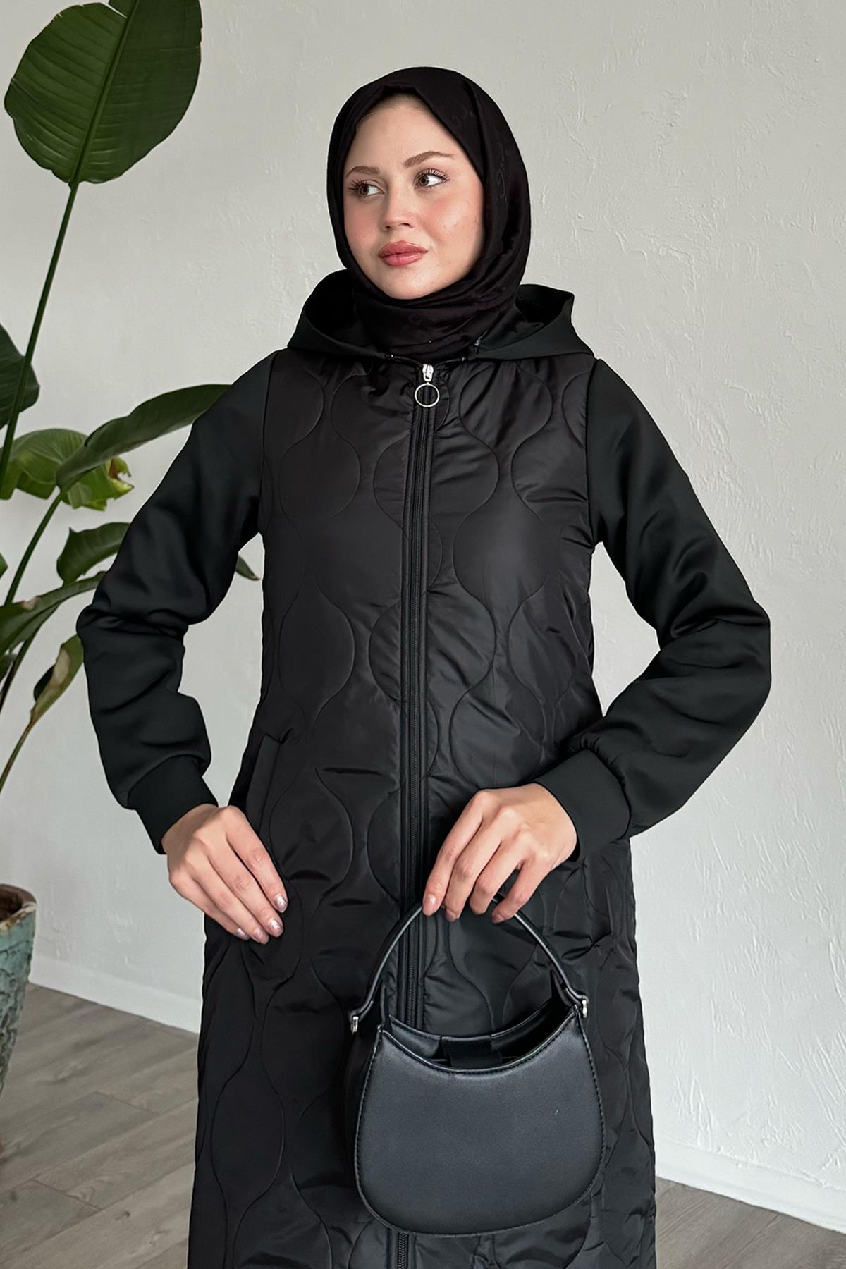 Scuba Garnili Siyah Kapitone Kap