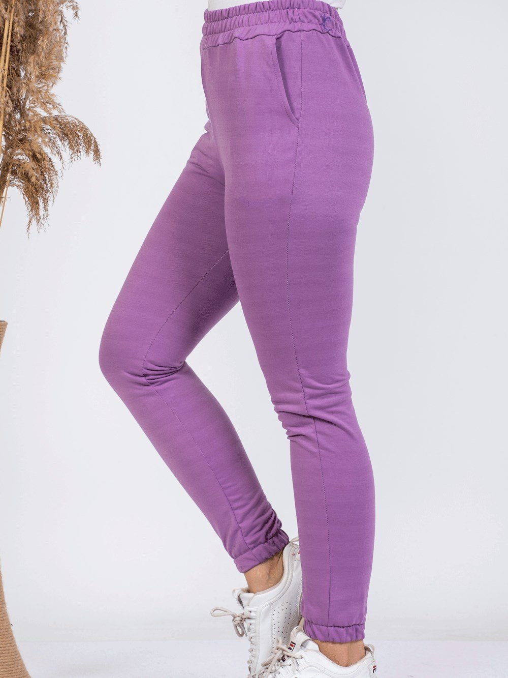 Lila Paça Lastikli Jogger Eşofman Tek Alt