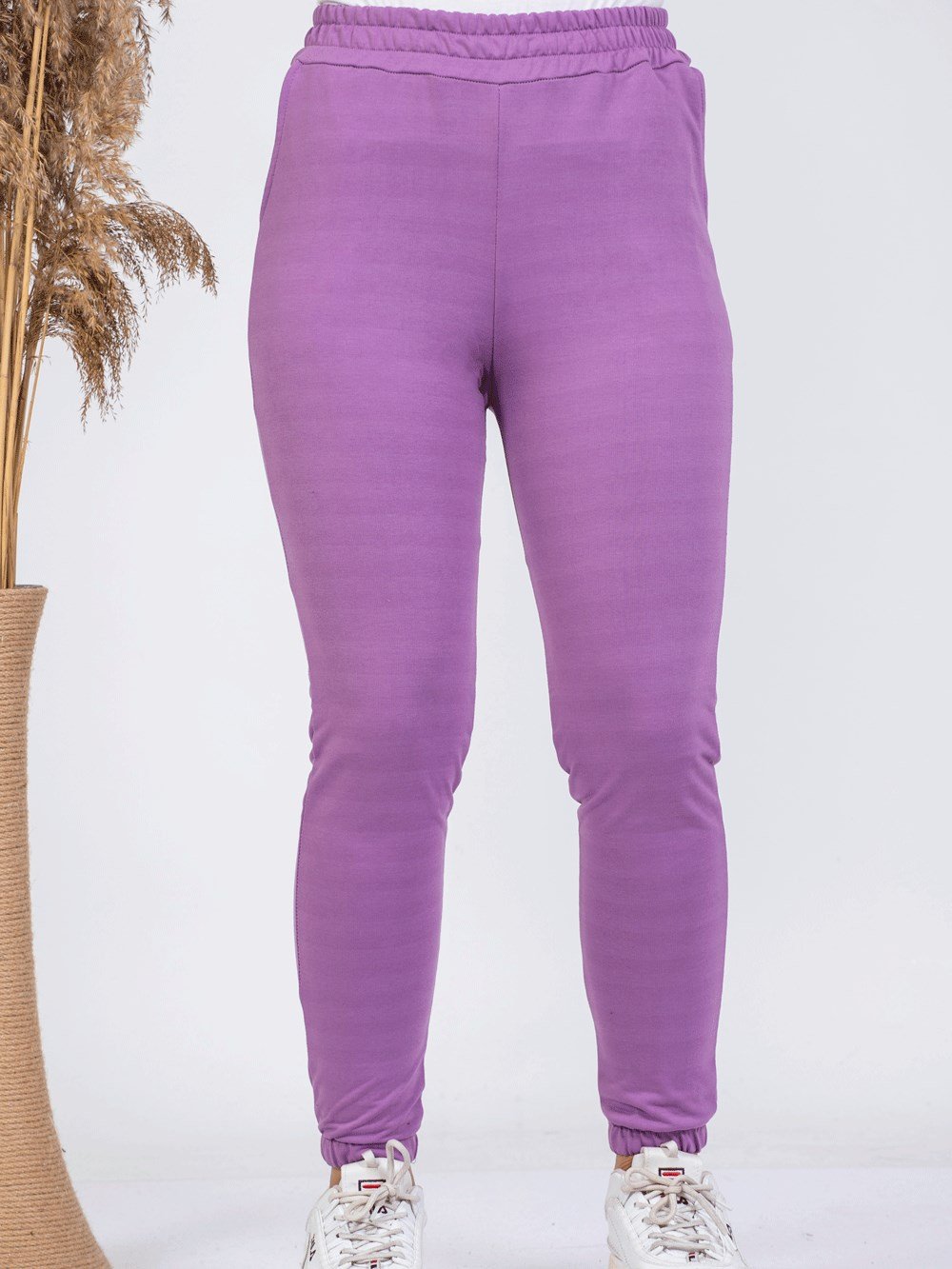 Lila Paça Lastikli Jogger Eşofman Tek Alt