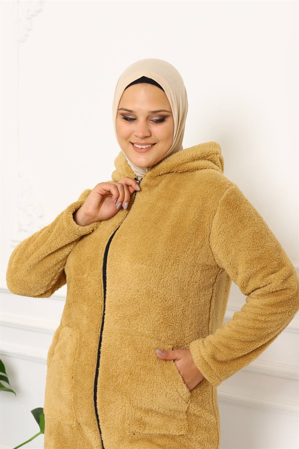 Peluş Hırka Kahverengi