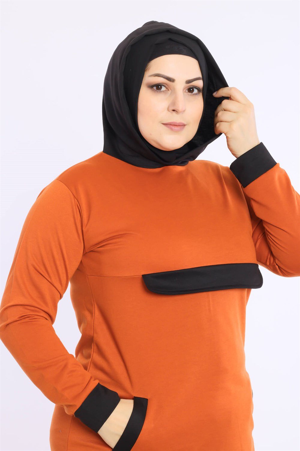 Tarçın Siyah Garnili Fleto Cep ikili Takım