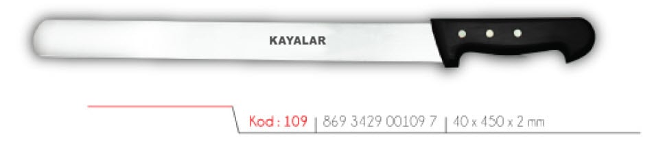 ABS SAPLI ÇUBUK  ÇELİK 45 CM BÜFE DÖNER BIÇAĞI