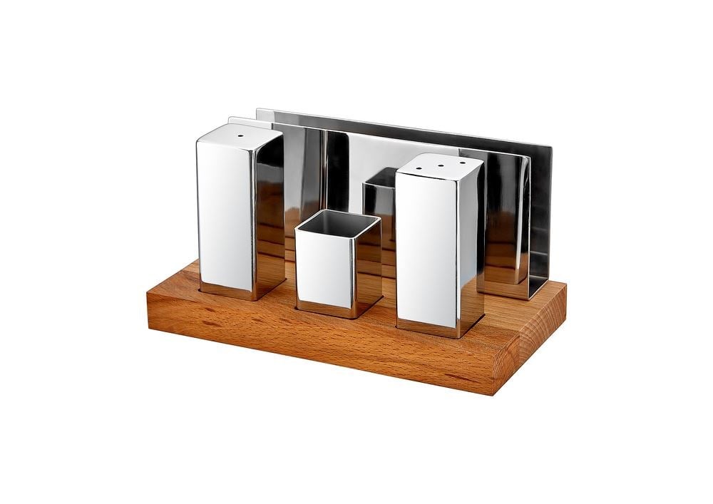 AHŞAP ST.KARE TUZLUK-PEÇETELİK TK. 17x9x12 PARLAK-MAT