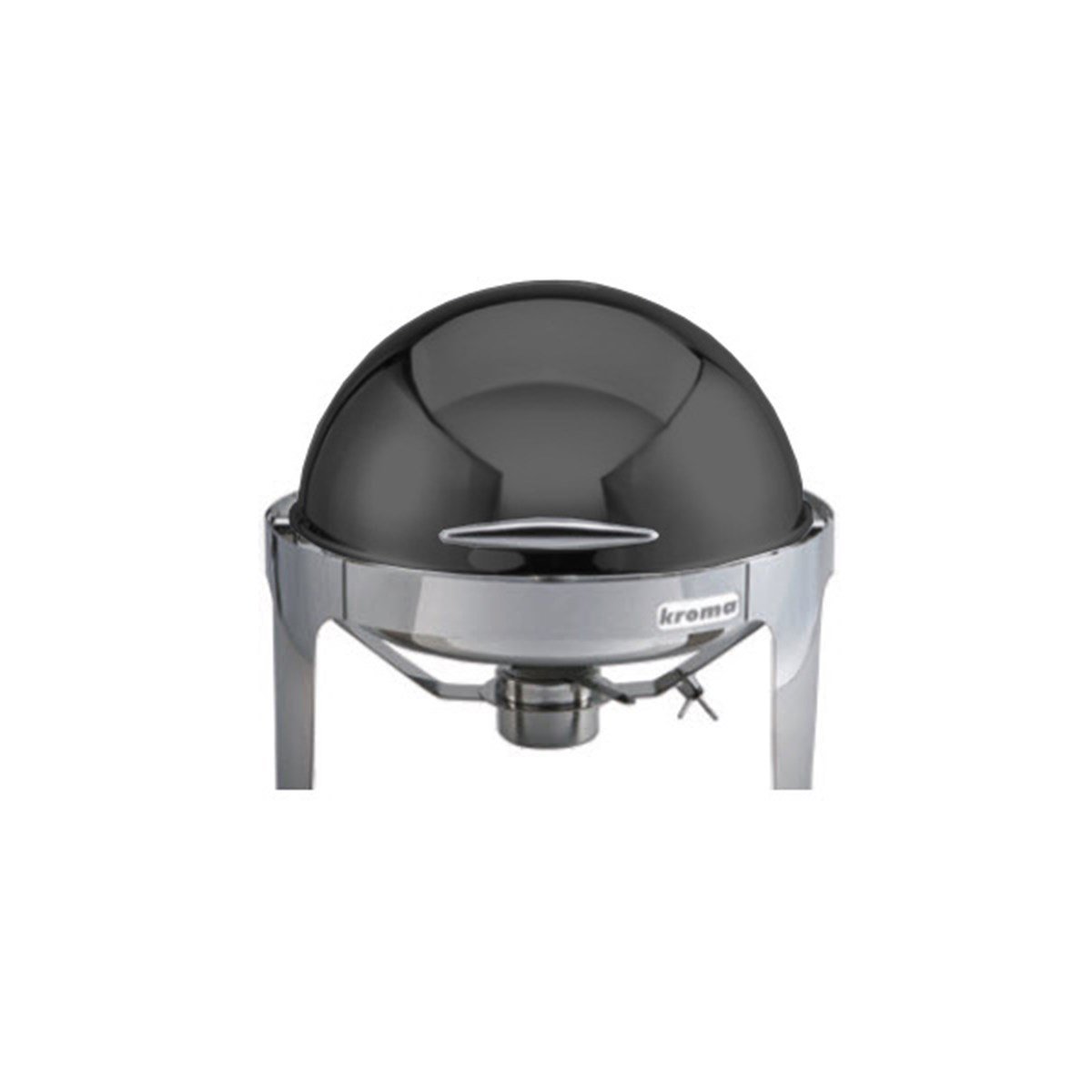 Deluxe Yuvarlak Rolltop Chafing Dish Siyah Jel Yakıtlı 6 lt