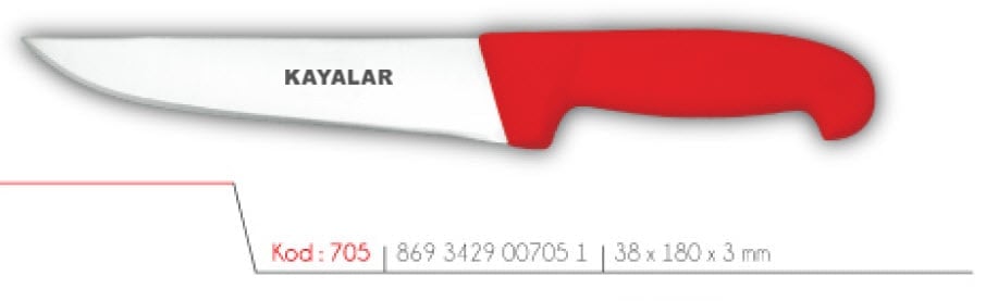 KAYMAZ SAPLI ÇUBUK ÇELİK 3 NO ÇİĞ ET BIÇAĞI
