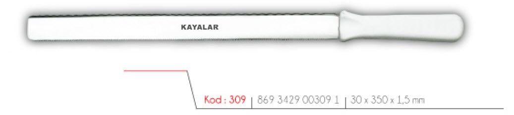 MOBLEN SAPLI PASLANMAZ Ç. 35 cm ÇİFT DİŞLİ PASTA PLEYTİ