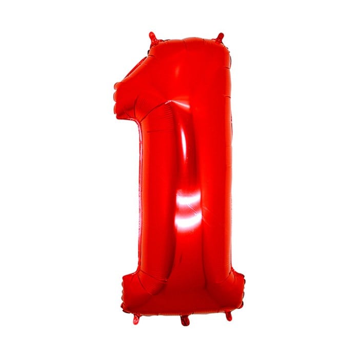 1 Rakam Kırmızı Folyo Balon 40 cm