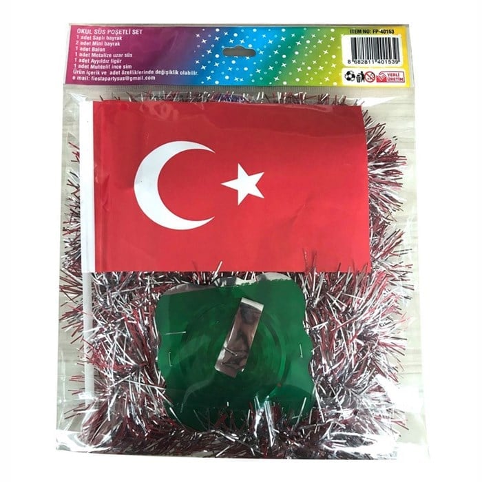23 Nisan Okul Süs Poşetli Set