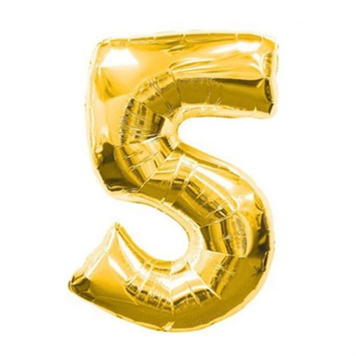 5 Rakam Gold Folyo Balon 1 Metre