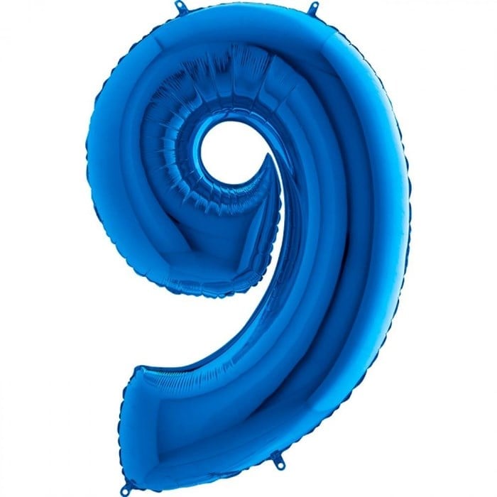 9 Rakam Mavi Folyo Balon 1 Metre