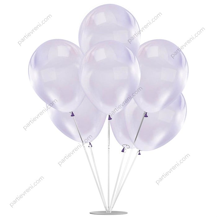 Ayaklı Balon Standı - Mor Şeffaf Balonlu