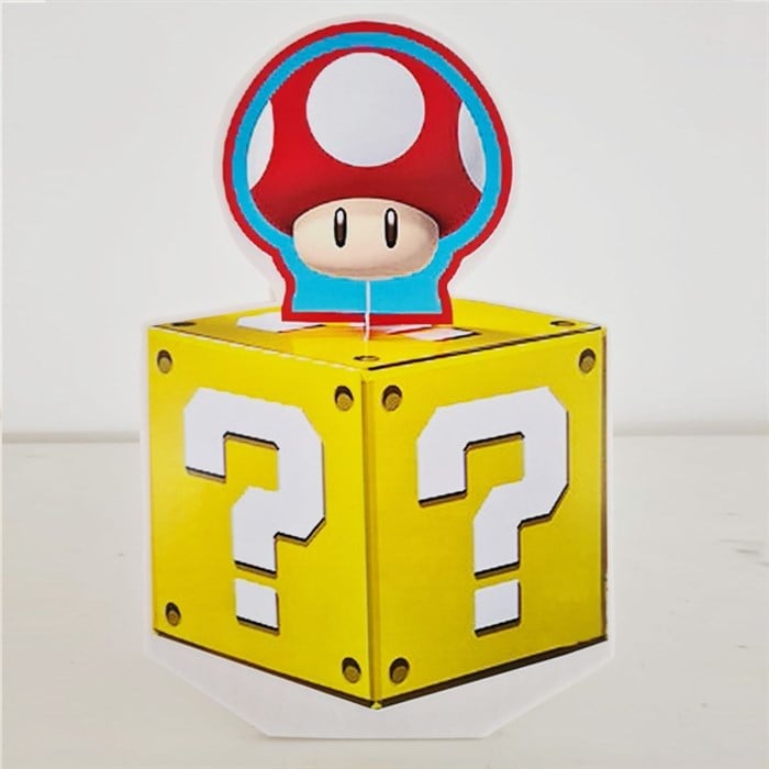Ayaklı Dekor Pano - Super Mario Box - 30 cm