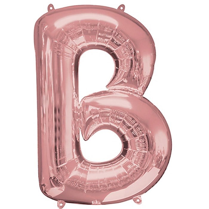B Harfi Rose Gold Folyo Balon 1 Metre