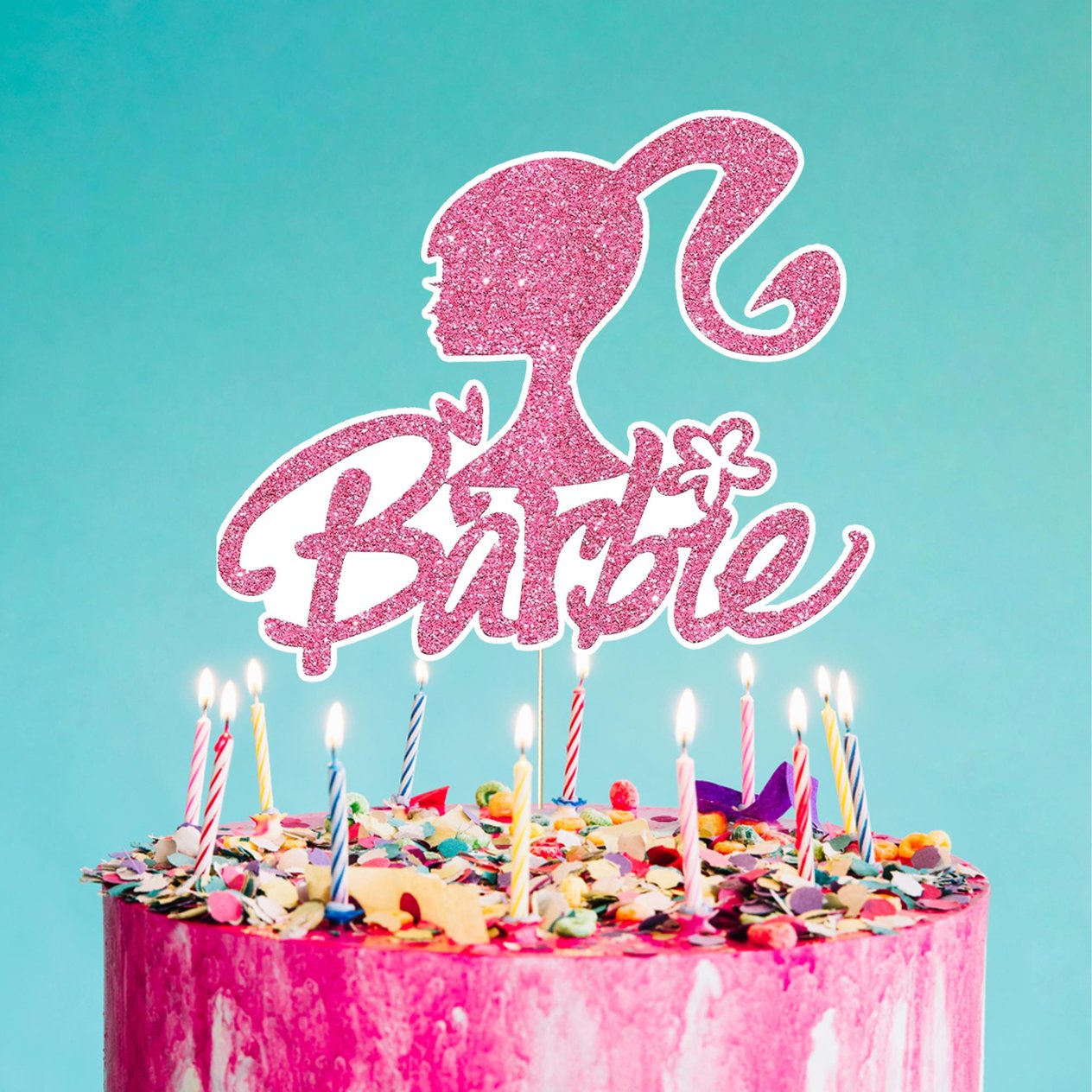 Barbie Temalı Happy Birthday Pasta Süsü
