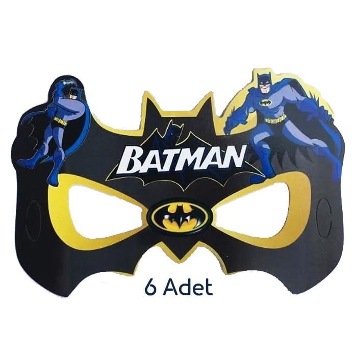 Batman Temalı Kağıt Maske 6 Adet