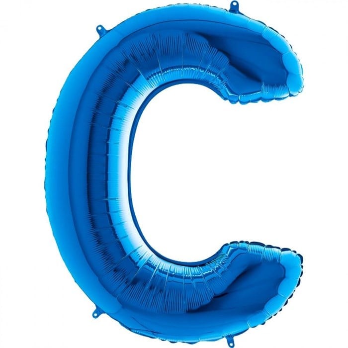 C Harfi Mavi Folyo Balon 1 Metre