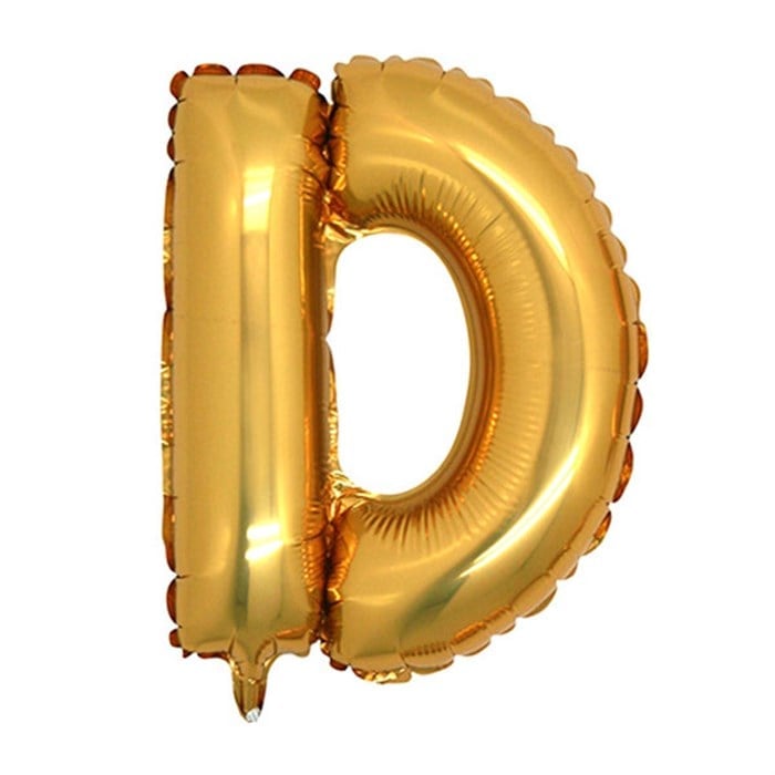 D Harfi Gold Folyo Balon 1 Metre